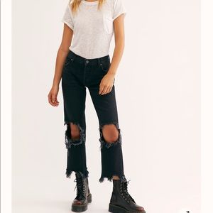 Free People Maggie Mid-Rise Straight Leg Jeans